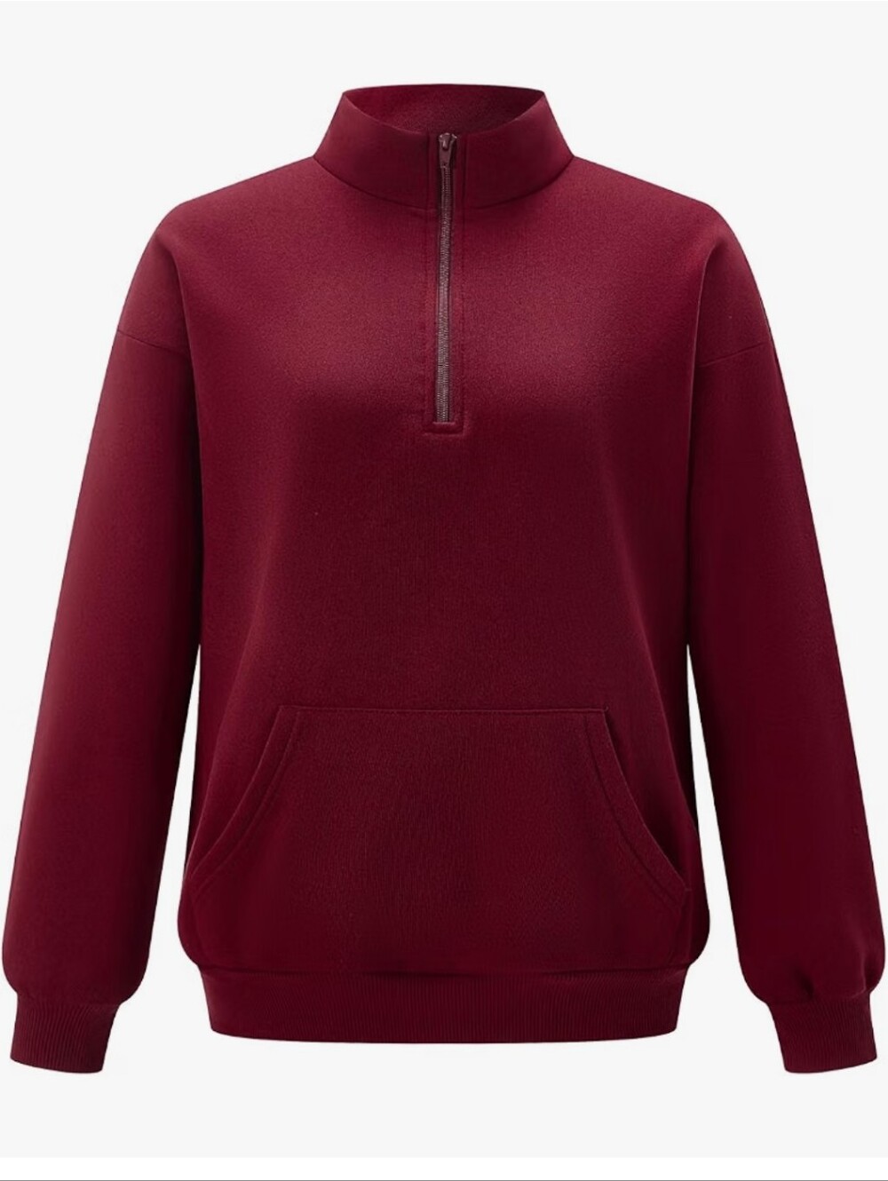 Women’s Half-Zip Pullover Sweater - Burgundy